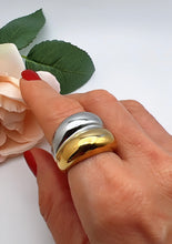 Load image into Gallery viewer, Silver and gold plated organic ring
