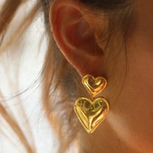 Load image into Gallery viewer, Trendy double heart shaped earrings
