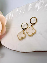 Load image into Gallery viewer, Clover inspired VC small hoop earrings
