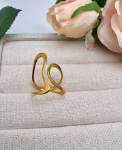 Load image into Gallery viewer, Adjustable stylish glossy line shaped opening ring
