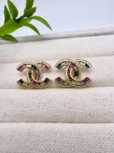 Load image into Gallery viewer, Famous design colorful baguette CC earrings
