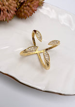 Load image into Gallery viewer, Open X ring cz detail famous brand gold plated
