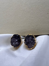 Load image into Gallery viewer, Druzy oval earrings
