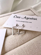 Load image into Gallery viewer, Lightweight diamond-shaped hoop earrings
