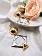 Load image into Gallery viewer, Max geometric zenith gold and silver earrings
