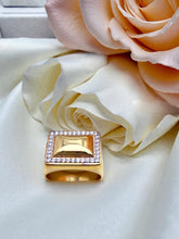 Load image into Gallery viewer, Rectangular ring with cz around it
