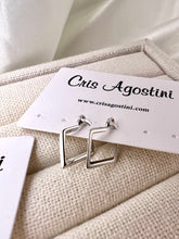 Load image into Gallery viewer, Lightweight diamond-shaped hoop earrings
