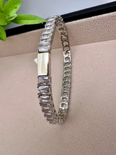 Load image into Gallery viewer, Baguette bracelet with jewelry clasp silver plated
