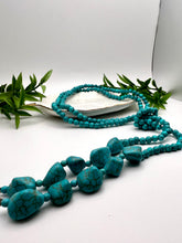 Load image into Gallery viewer, Long tie turquoise necklace
