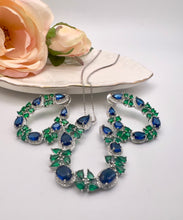 Load image into Gallery viewer, Maxi curved colorful crystal and cz jewelry set
