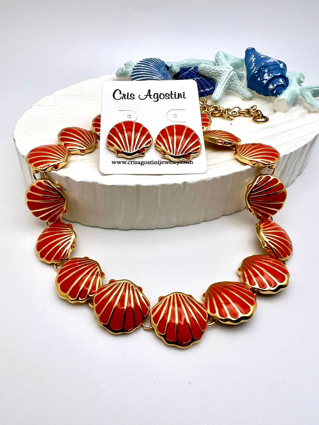 Enameled shell necklace seductive collection