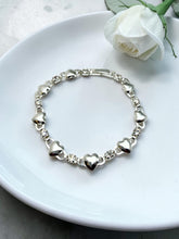 Load image into Gallery viewer, Heart and cz crystal lock bracelet
