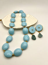 Load image into Gallery viewer, Round resin and natural gemstone pendant earrings
