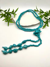 Load image into Gallery viewer, Long tie turquoise necklace
