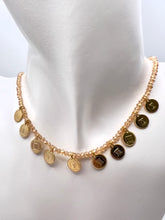 Load image into Gallery viewer, Dulce de leche crystal necklace with 10 commandments medals
