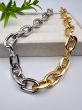 Load image into Gallery viewer, Large links gold and silver plated necklace
