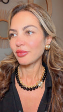 Load image into Gallery viewer, Natural black Jade bee statement necklace

