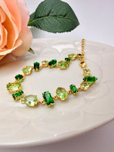 Load image into Gallery viewer, Geometric cz shades of green bracelet
