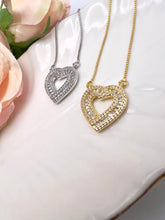 Load image into Gallery viewer, Baguette heart Valentina collection necklace
