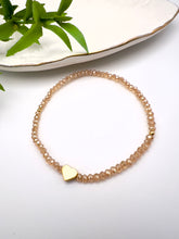 Load image into Gallery viewer, Adjustable small crystal and heart bracelet
