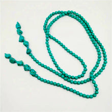 Load image into Gallery viewer, Long tie turquoise necklace
