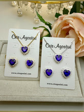 Load image into Gallery viewer, Heart color with clear cz border princess set

