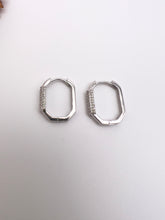 Load image into Gallery viewer, Cut corner earrings cz detail
