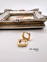 Load image into Gallery viewer, Small square hinged hoop earrings
