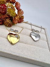 Load image into Gallery viewer, Golden heart pendant with studded heart detail set
