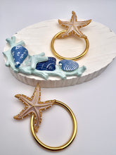 Load image into Gallery viewer, Gold plated exclusive Starfish hoop earrings
