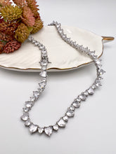 Load image into Gallery viewer, Rhodium heart shape 2 sizes cz diamond choker
