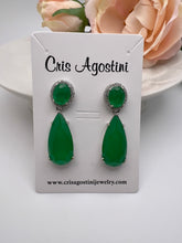 Load image into Gallery viewer, Luxury fusion gemstone cz base earrings

