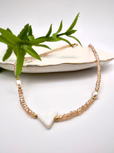 Load image into Gallery viewer, Triangle mother-of-pearl dulce de leche necklace
