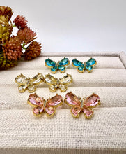 Load image into Gallery viewer, Updated crystal butterfly earrings
