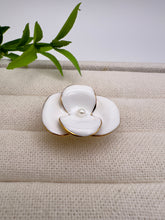 Load image into Gallery viewer, Enameled white orchid seductive ring
