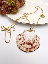 Load image into Gallery viewer, Long spotted natural shell gold plated 26’ chain necklace
