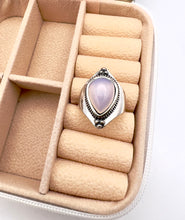 Load image into Gallery viewer, Vintage Silver plated simulated moon gem ring
