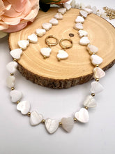 Load image into Gallery viewer, Mother of pearl hoop and necklace jewelry set
