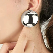 Load image into Gallery viewer, Half ball button 18k gold plated earrings
