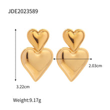 Load image into Gallery viewer, Trendy double heart shaped earrings
