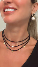 Load image into Gallery viewer, Black small crystal with details choker necklace
