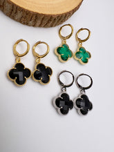 Load image into Gallery viewer, Clover inspired VC small hoop earrings
