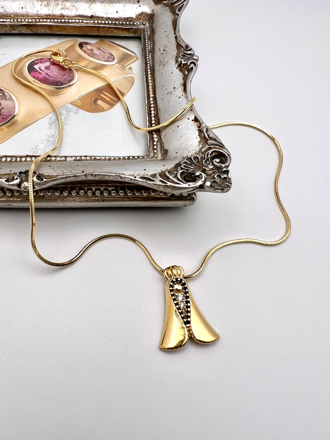 Our Lady micro cz in the middle necklace