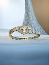 Load image into Gallery viewer, Snake bracelet entirely cz studded
