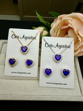 Load image into Gallery viewer, Heart color with clear cz border princess set
