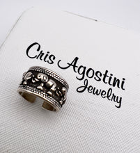 Load image into Gallery viewer, Adjustable vintage silver plated elephant ring
