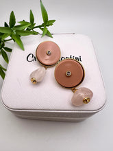 Load image into Gallery viewer, Round base cz and natural gemstone Seductive earrings
