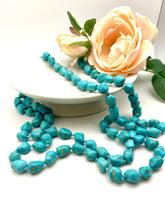 Load image into Gallery viewer, Long genuine organic turquoise necklace
