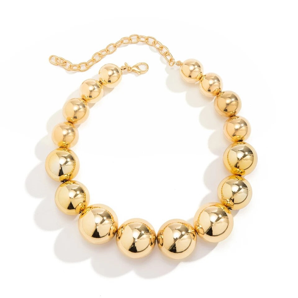 Light bigger ball choker necklace