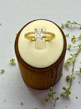 Load image into Gallery viewer, Square diamond cz solitaire ring
